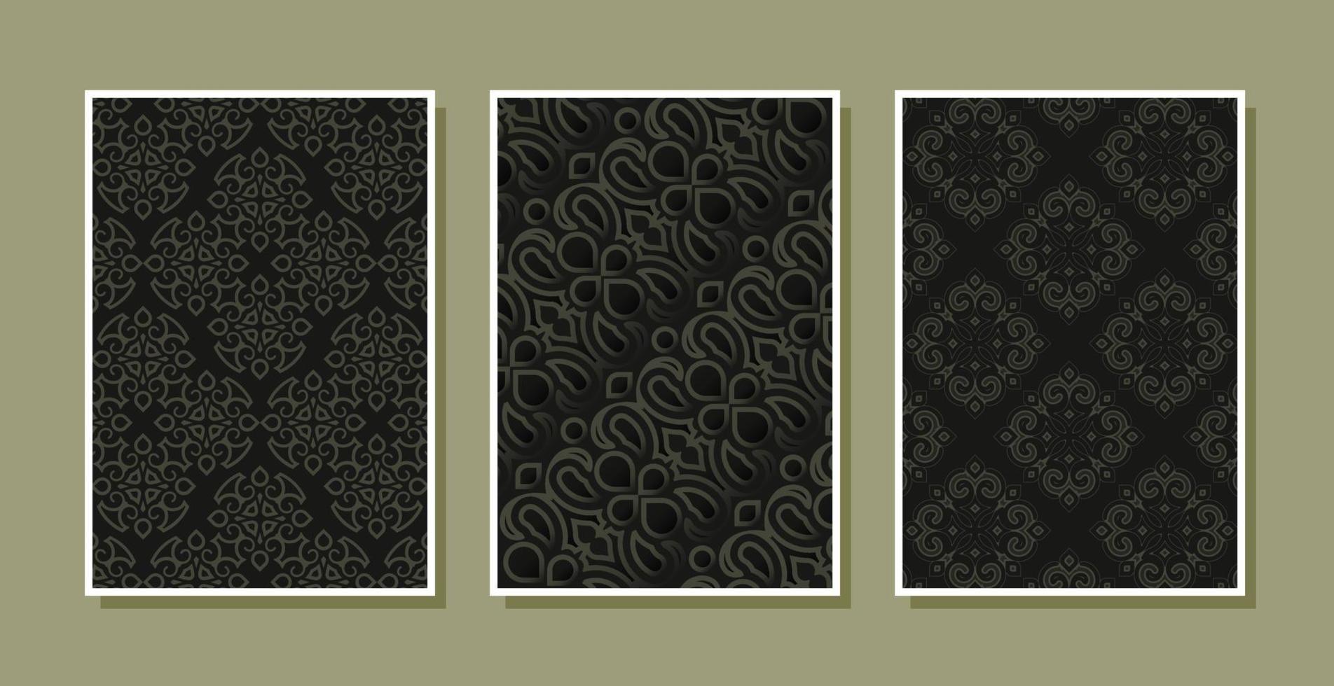 dark ornament pattern cover template vector