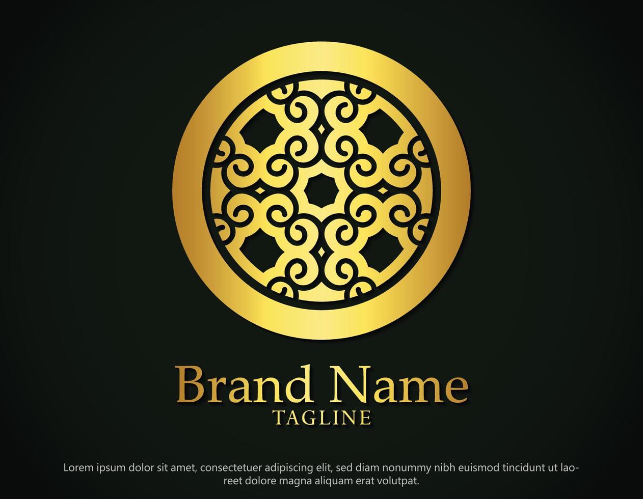 luxury ornament logo line art vector