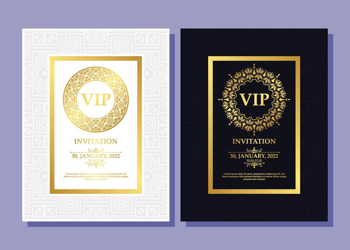 luxury white and black VIP card ornament pattern vector