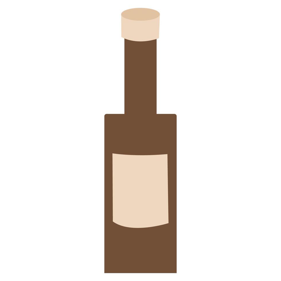 botella de alcohol de color marrón, aislada en un fondo blanco vector