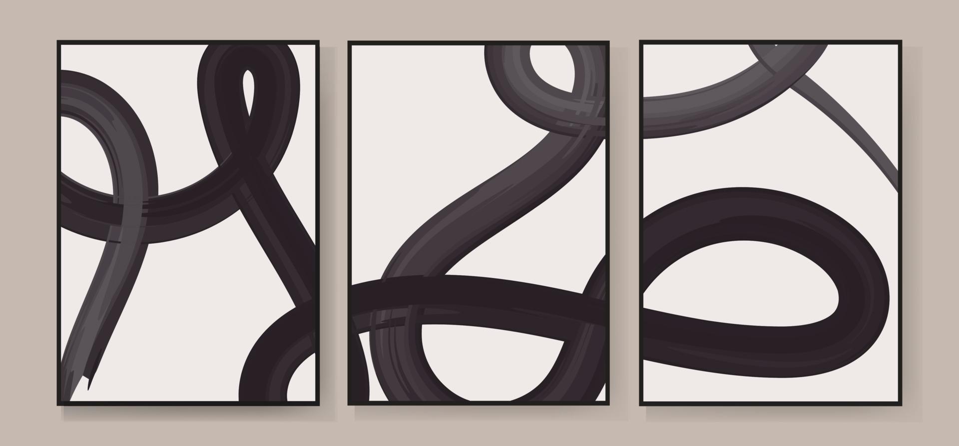 conjunto de 3 ilustraciones geométricas acuarelas abstractas creativas para decorar paredes, decorar postales o folletos. eps10 vectoriales. vector