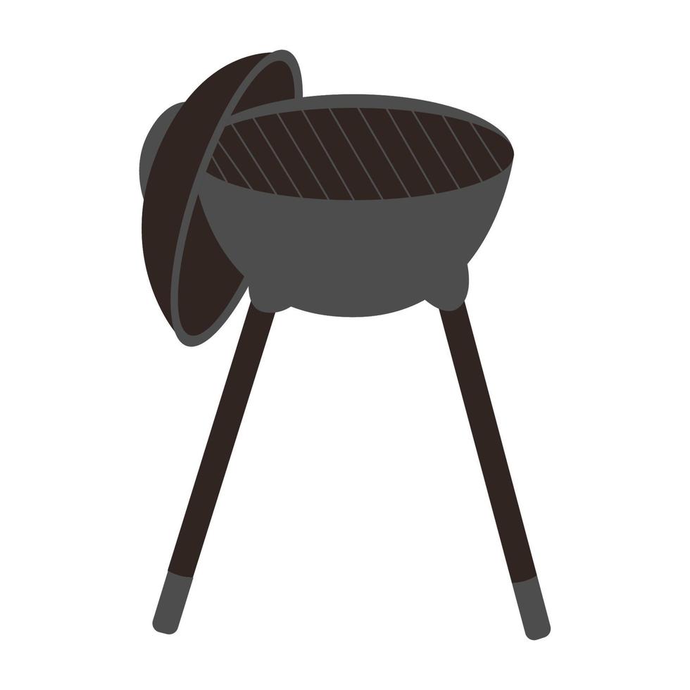 Iconos de parrilla de barbacoa negra vectorial aislados en fondo blanco. vector