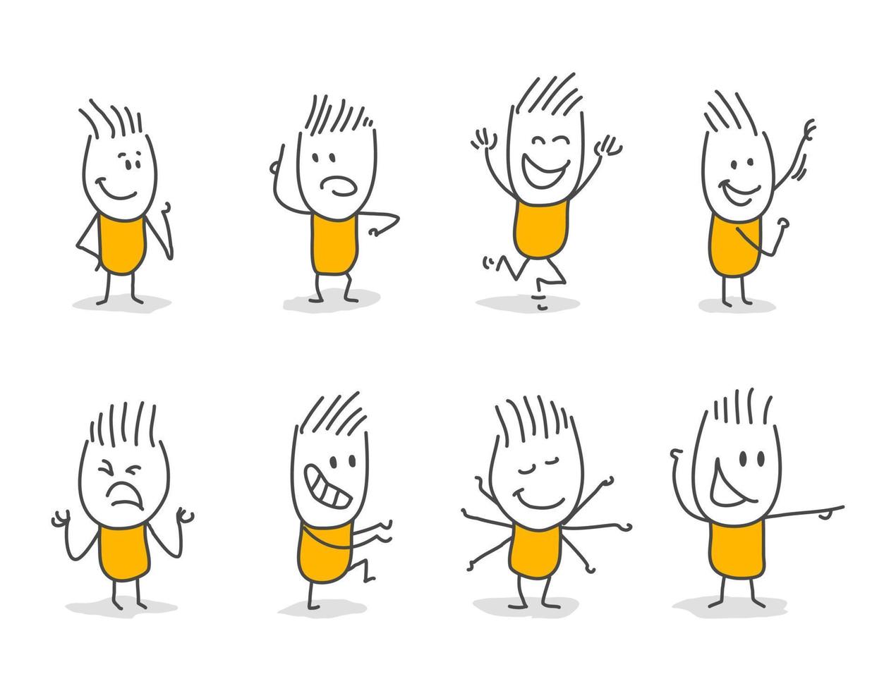 Stick figures with different poses. vector