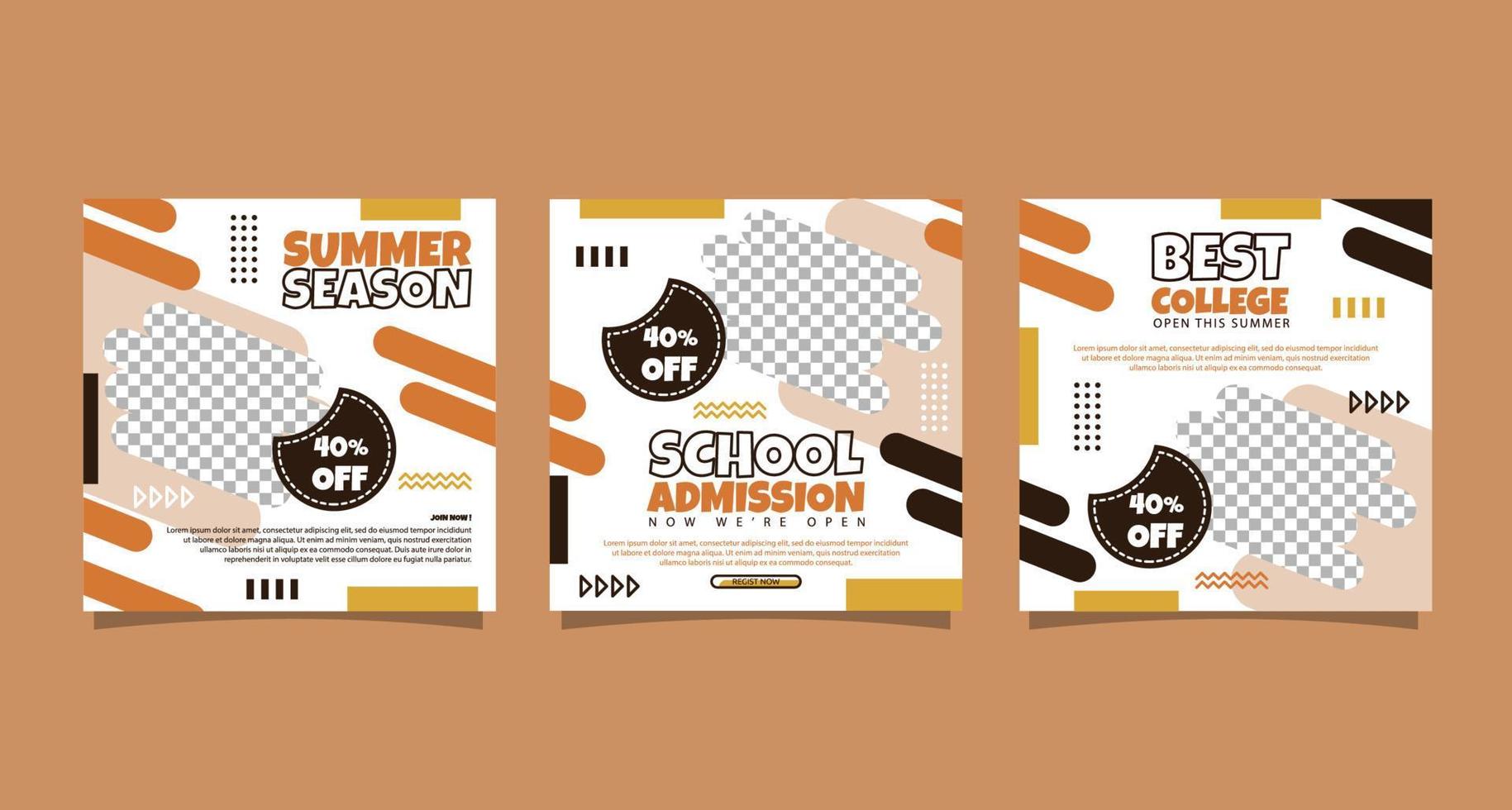 Study School Education Promotion Poster Design Social Media Template vector