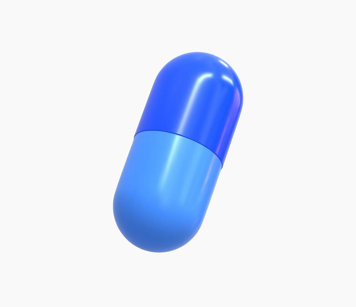 3d Realistic medicinal capsule vector illustration