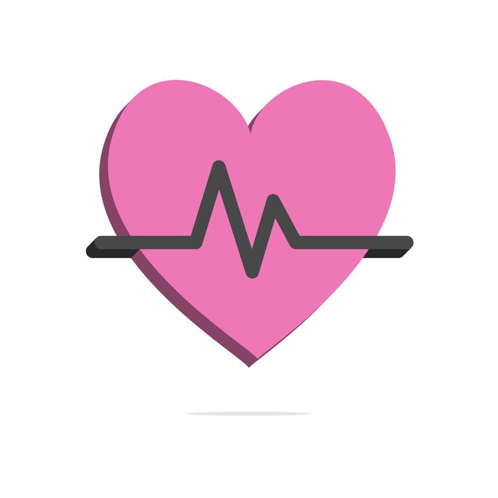 3d heart health concept in minimal cartoon style vector