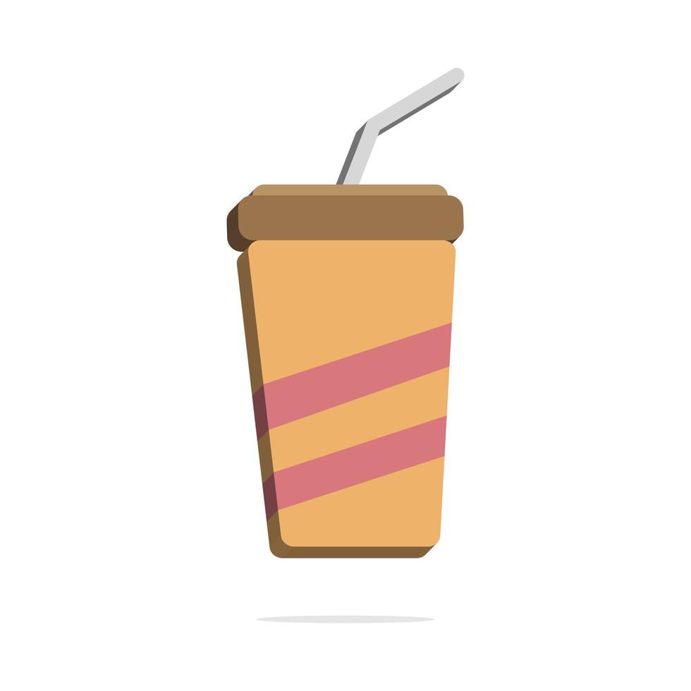 Concepto de vaso de bebida 3d en estilo de dibujos animados mínimo vector