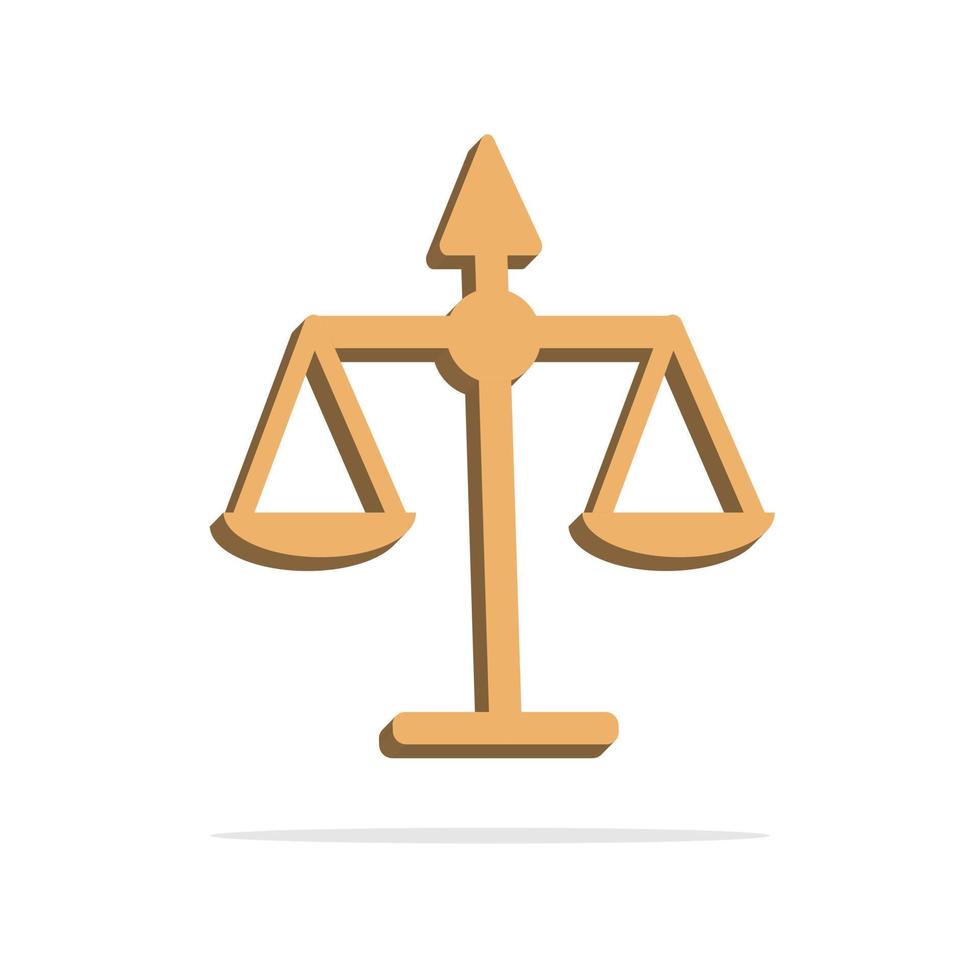 3d court scale concept in minimal cartoon style vector