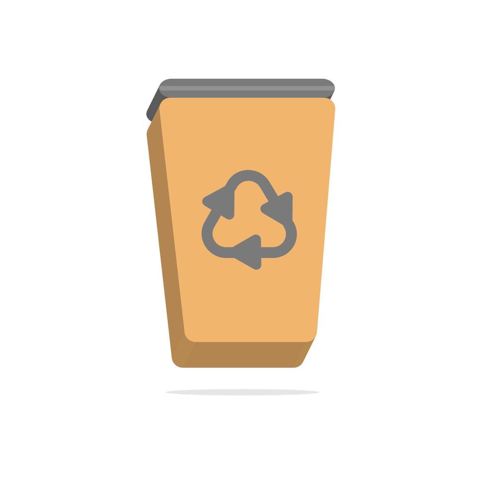 3d recycling bin concept in minimal cartoon style vector