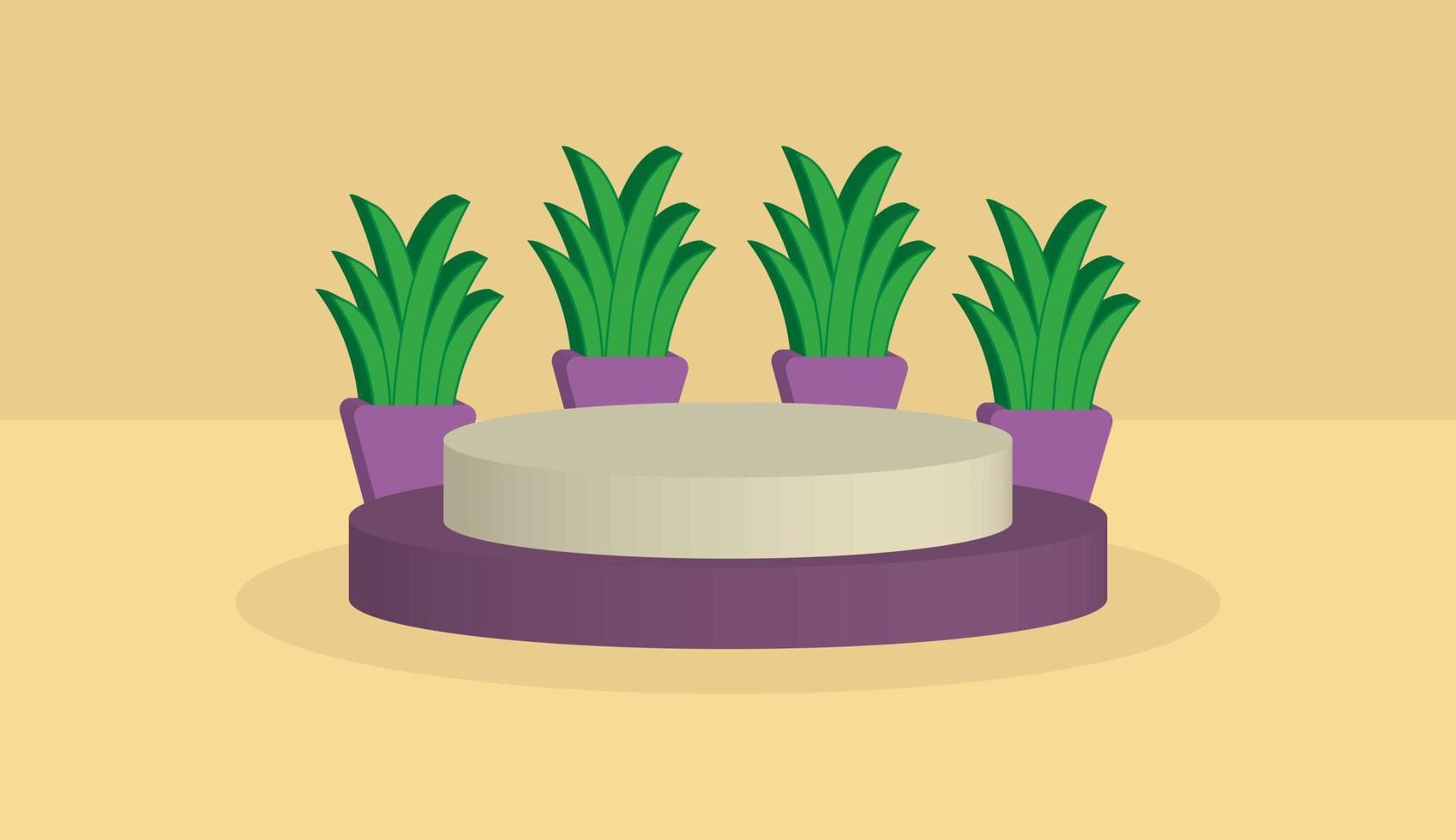 3d podium concept for product promotion in minimal cartoon style vector