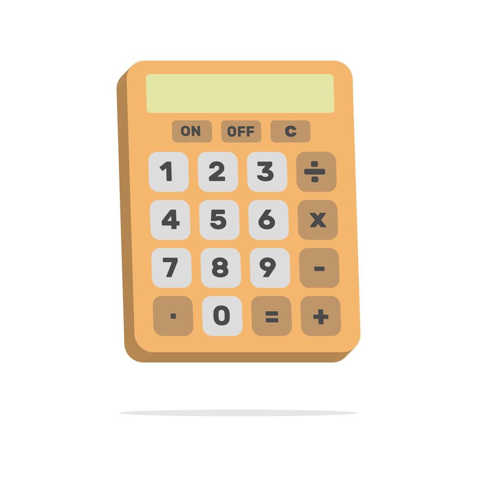 3d calculator in minimal cartoon style vector