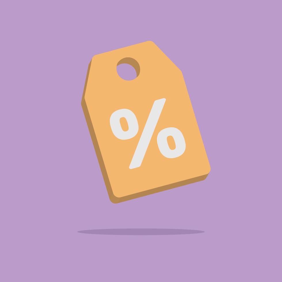 3d price tag in minimal cartoon style vector