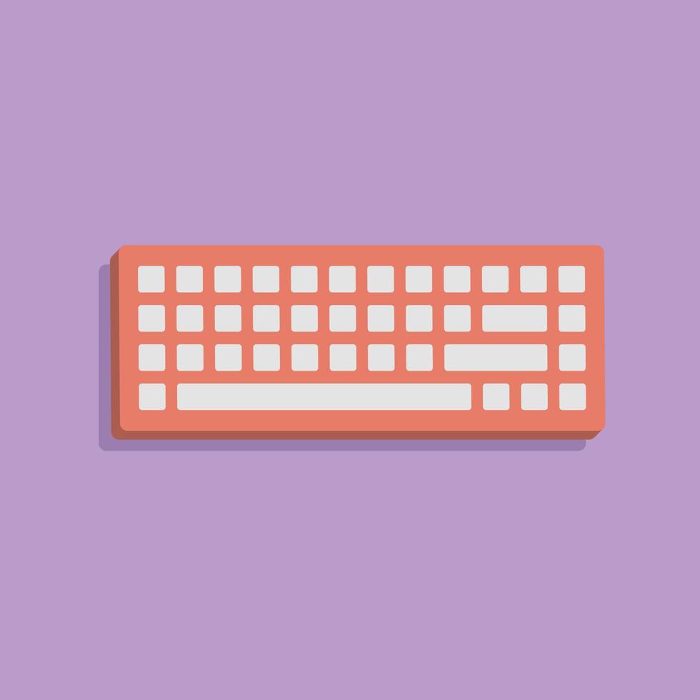 3d mechanical keyboard in minimal cartoon style vector