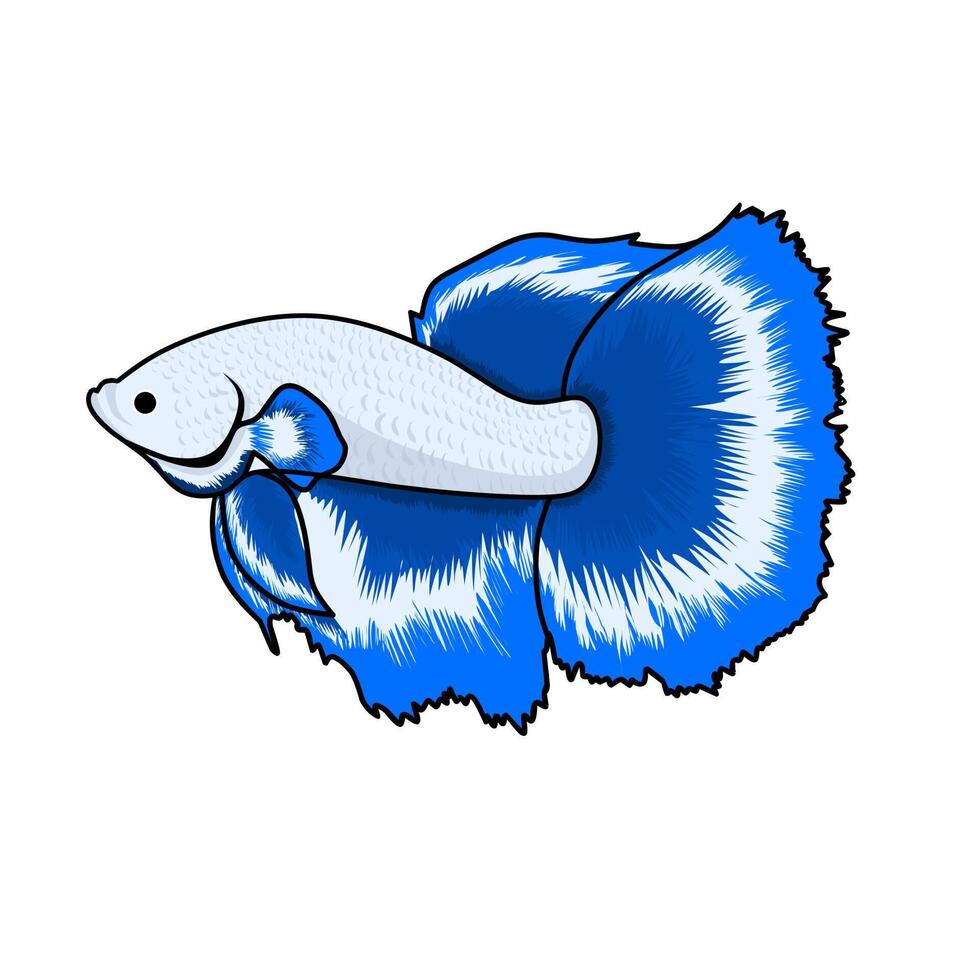Blue Betta. Betta fish logo vector design.