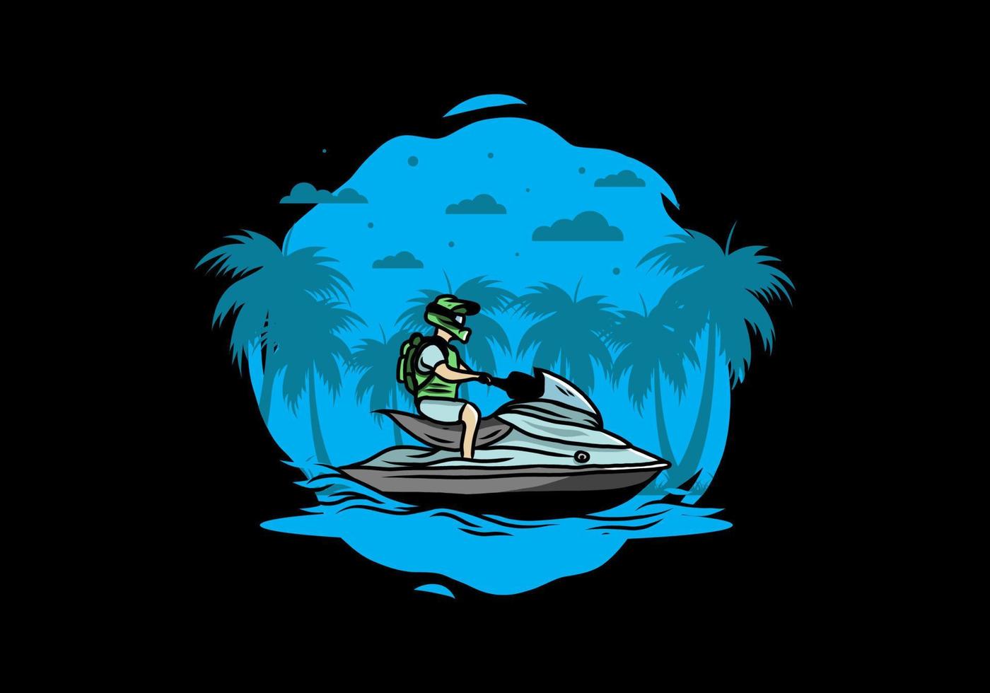 jet sky sport on the beach illustration vector