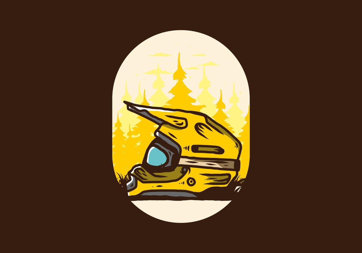 ilustración de casco de sendero de motocross al aire libre vector