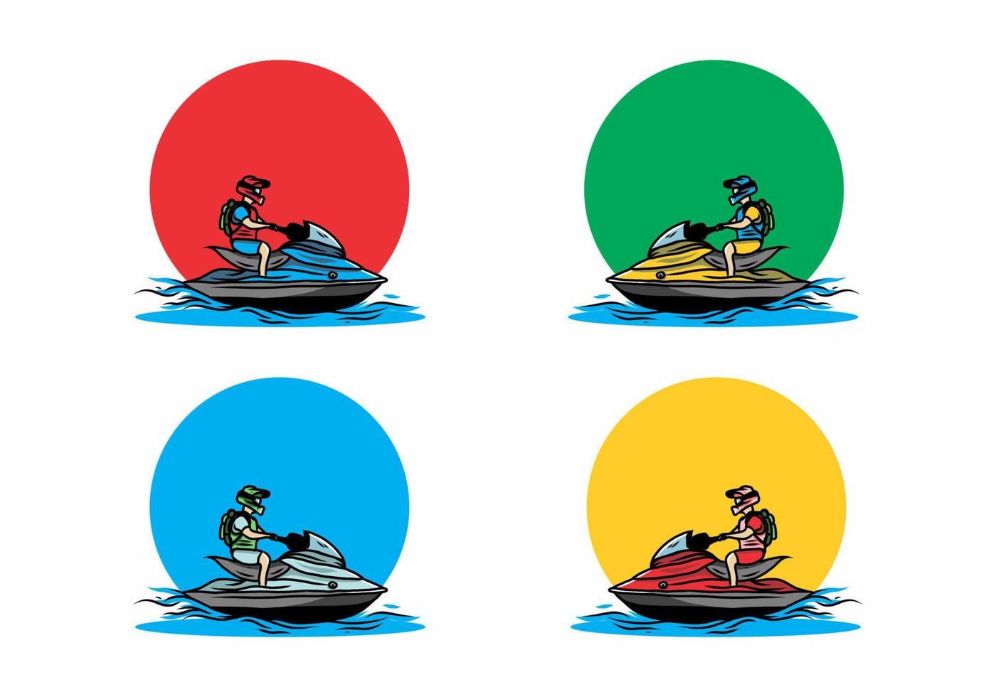 jet sky sport on the beach illustration vector