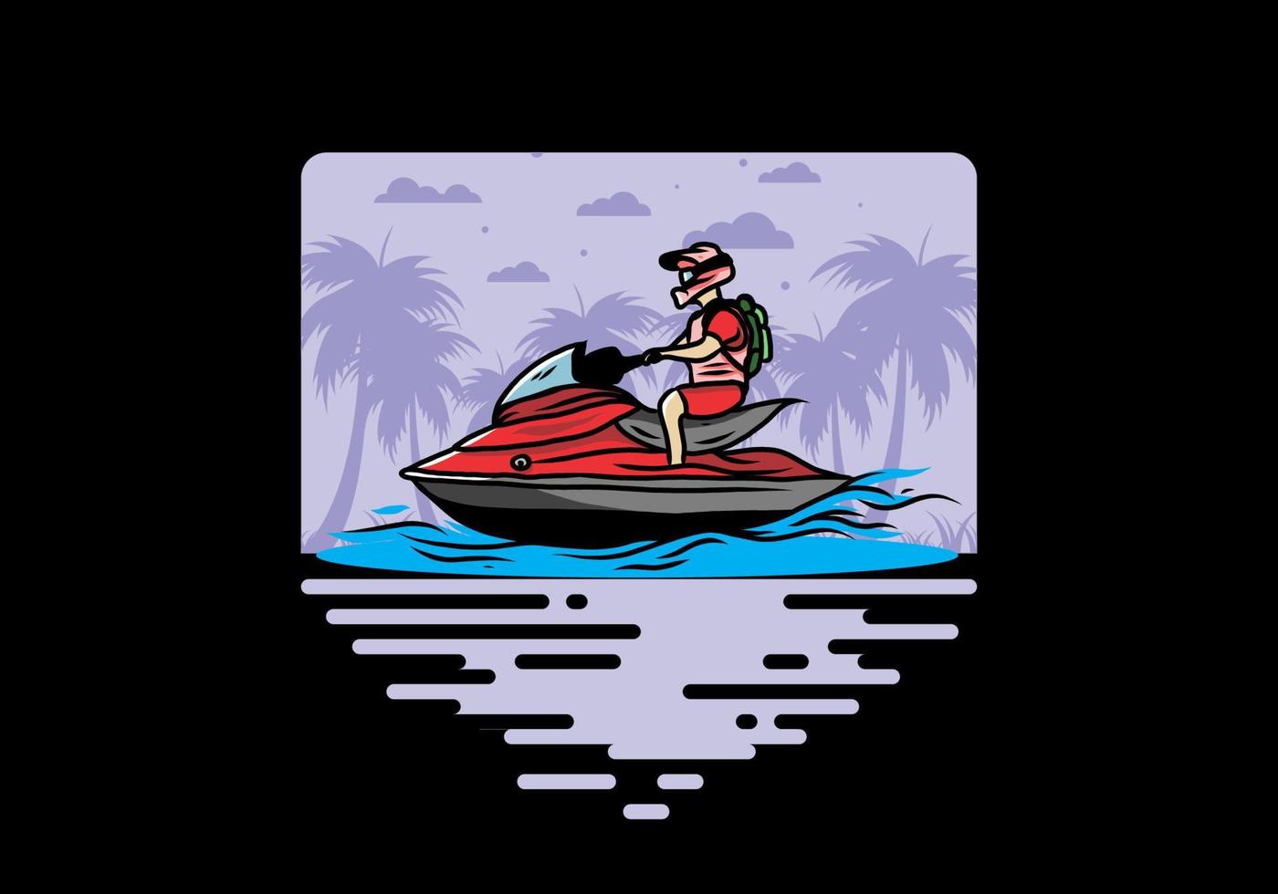 jet sky sport on the beach illustration vector