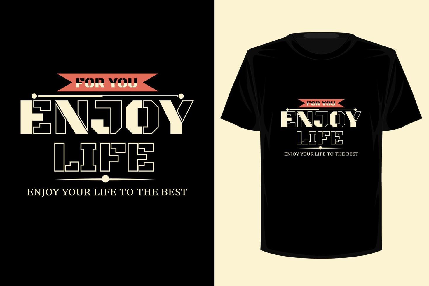 Enjoy life retro vintage t shirt design vector