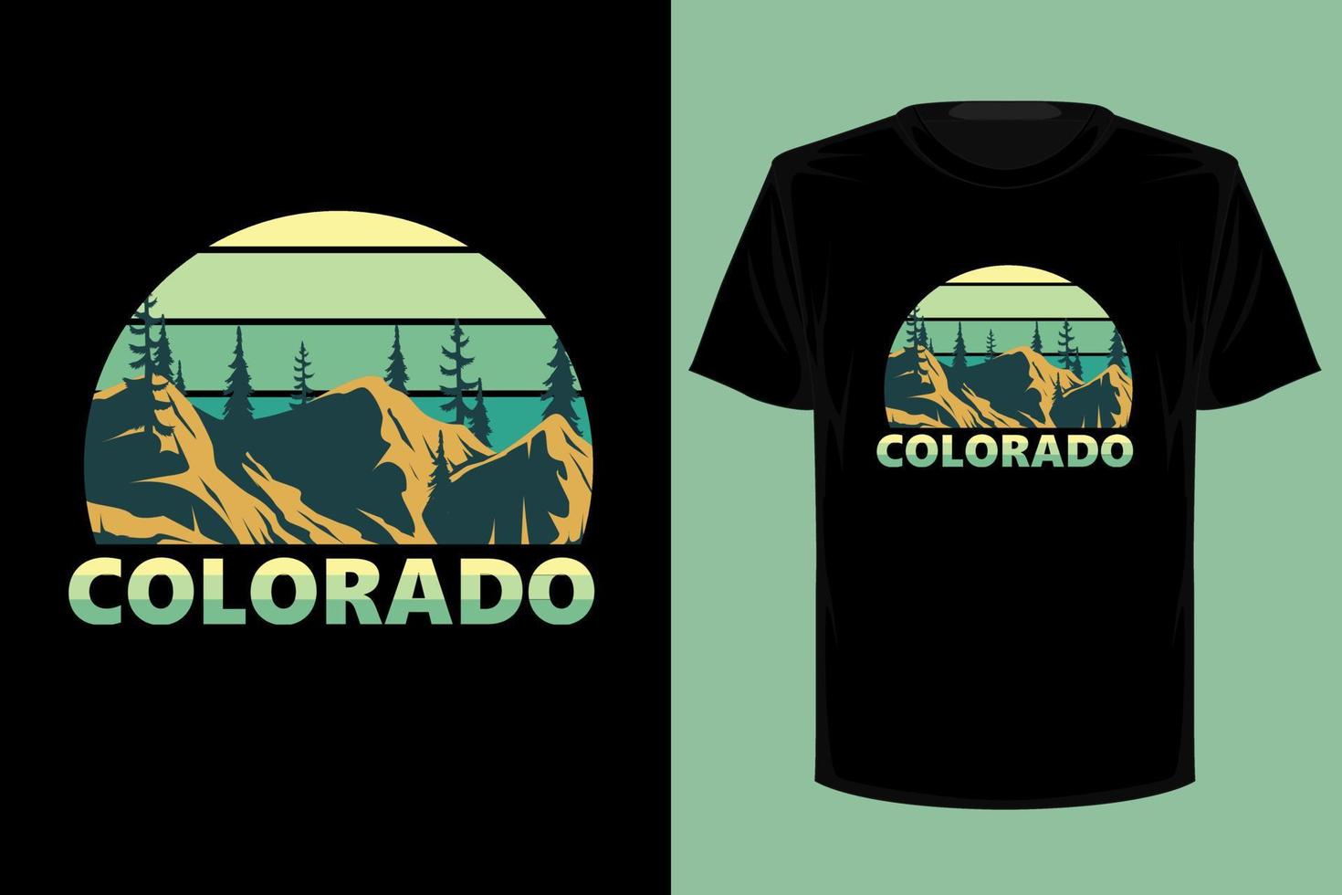 diseño de camiseta vintage retro de colorado vector