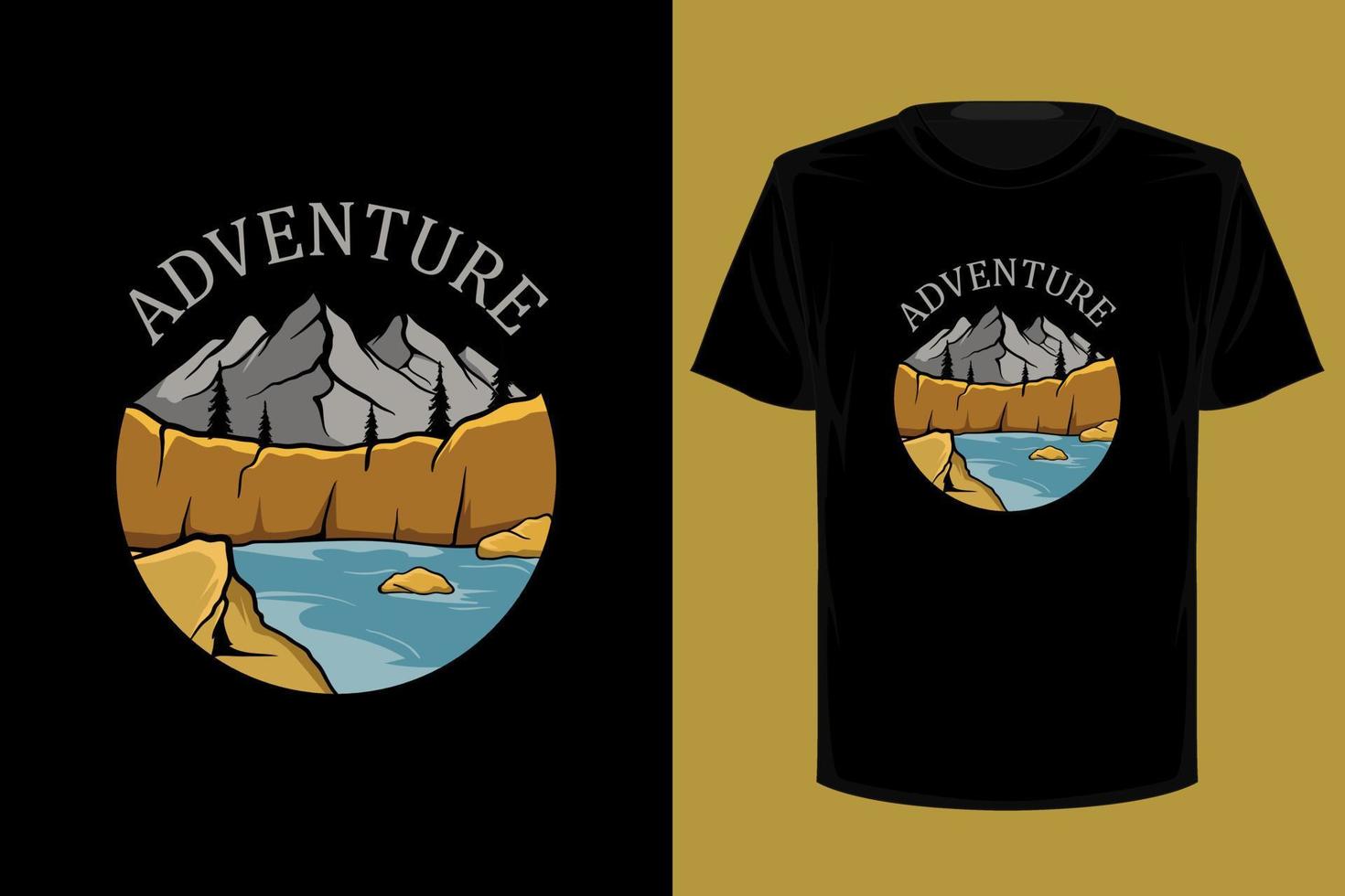 diseño de camiseta retro vintage de aventura vector