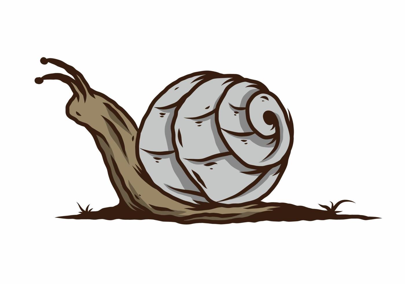 Snail creeping in the forest illustration vector