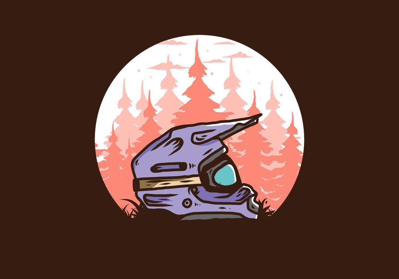 ilustración de casco de sendero de motocross al aire libre vector