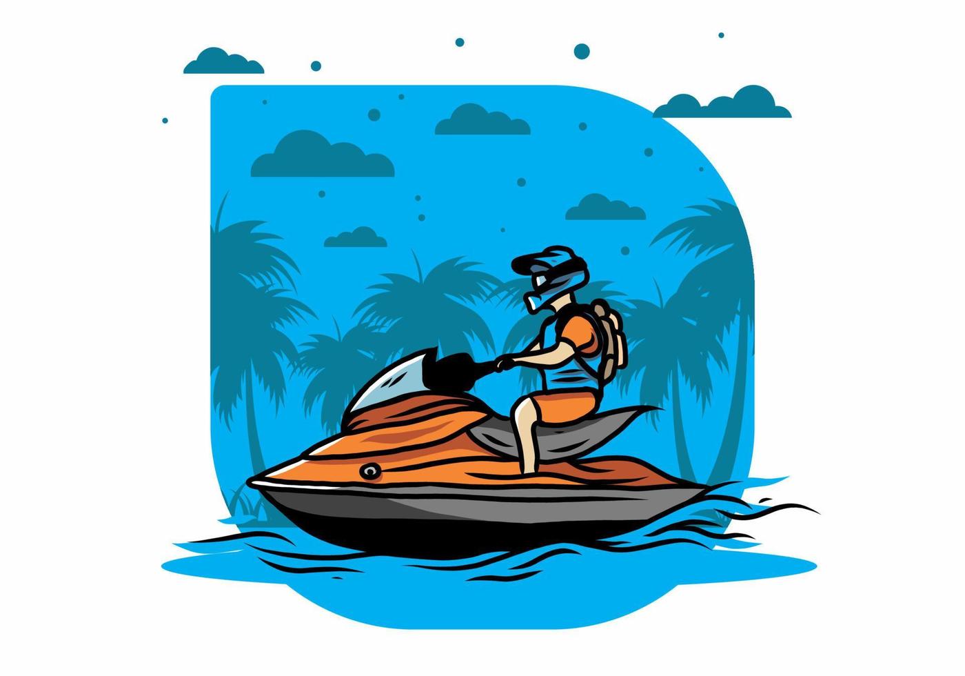 jet sky sport on the beach illustration vector