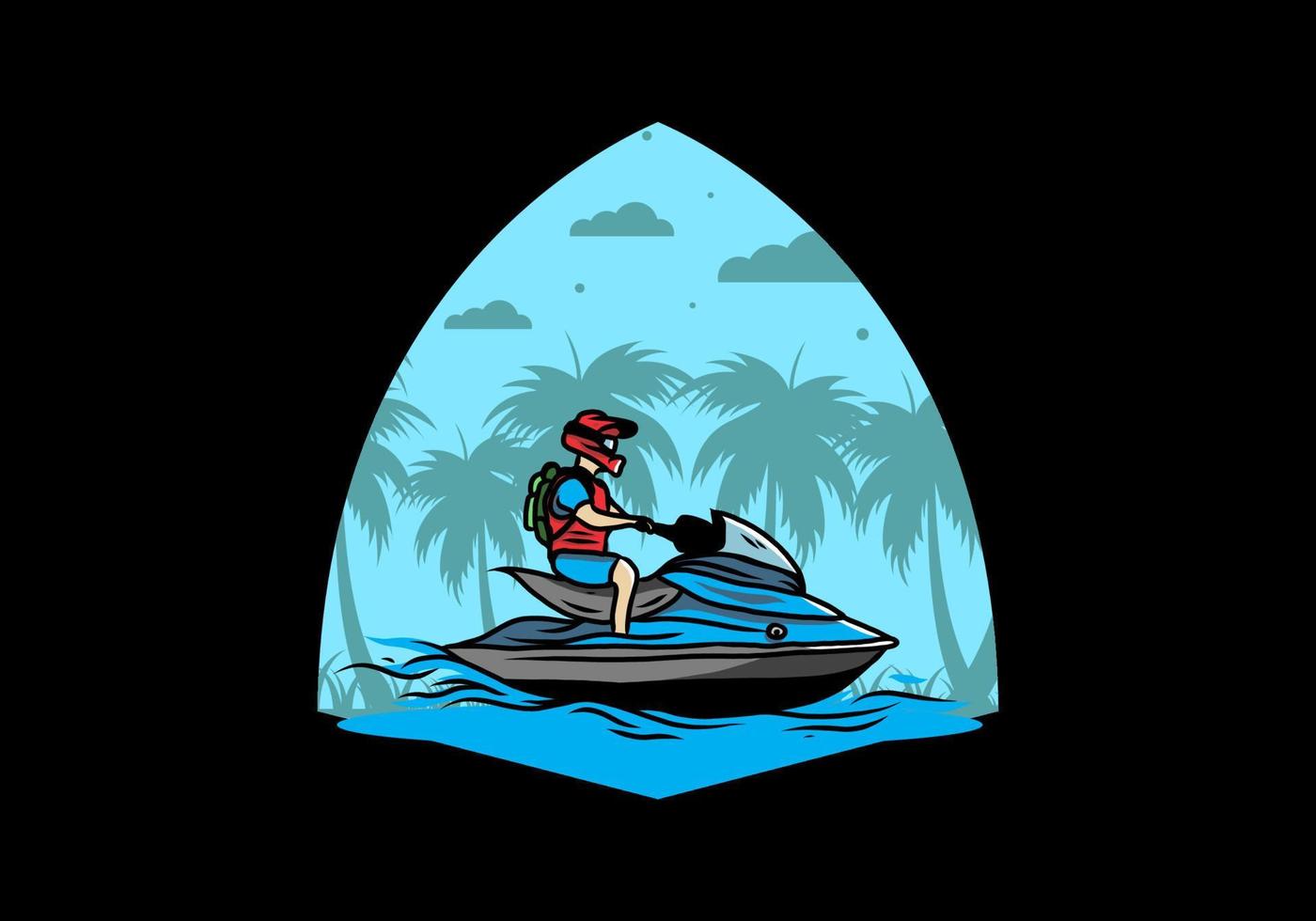 jet sky sport on the beach illustration vector