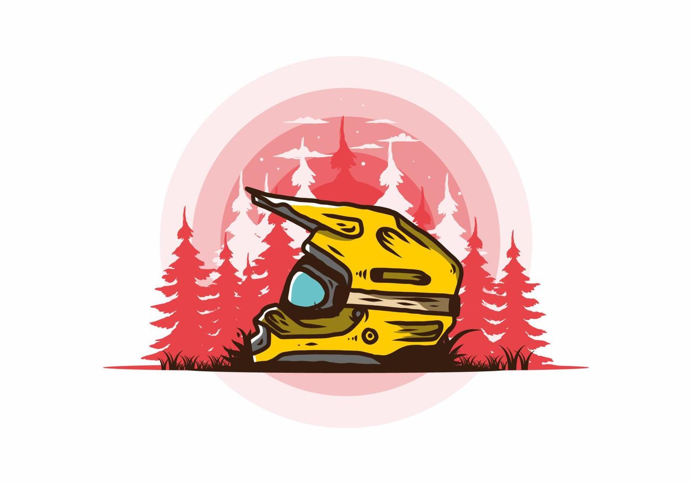 ilustración de casco de sendero de motocross al aire libre vector