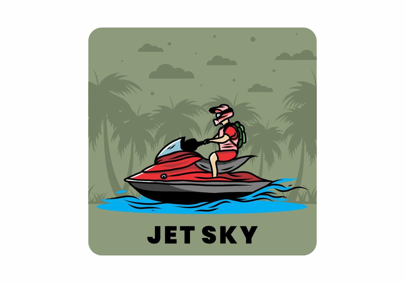 jet sky sport on the beach illustration vector