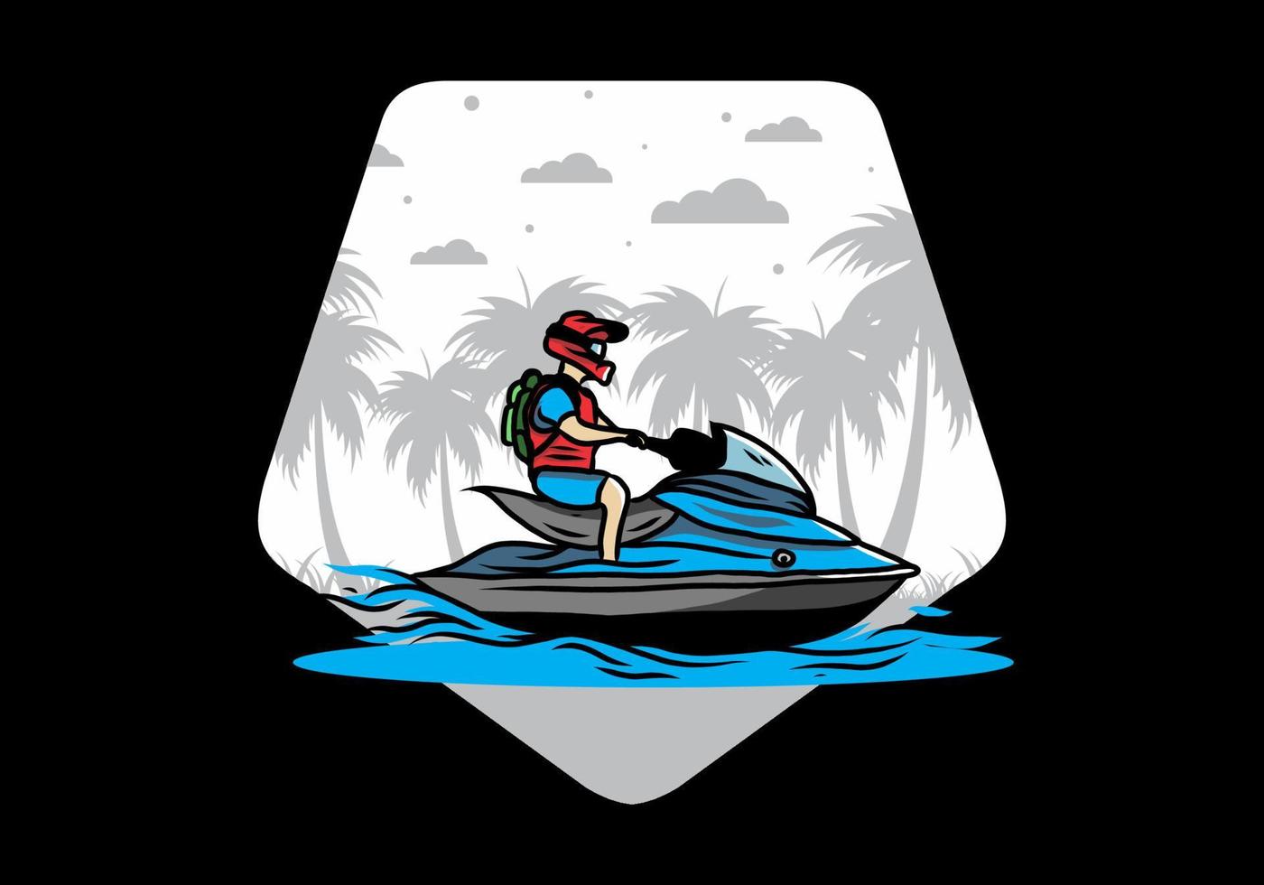 jet sky sport on the beach illustration vector