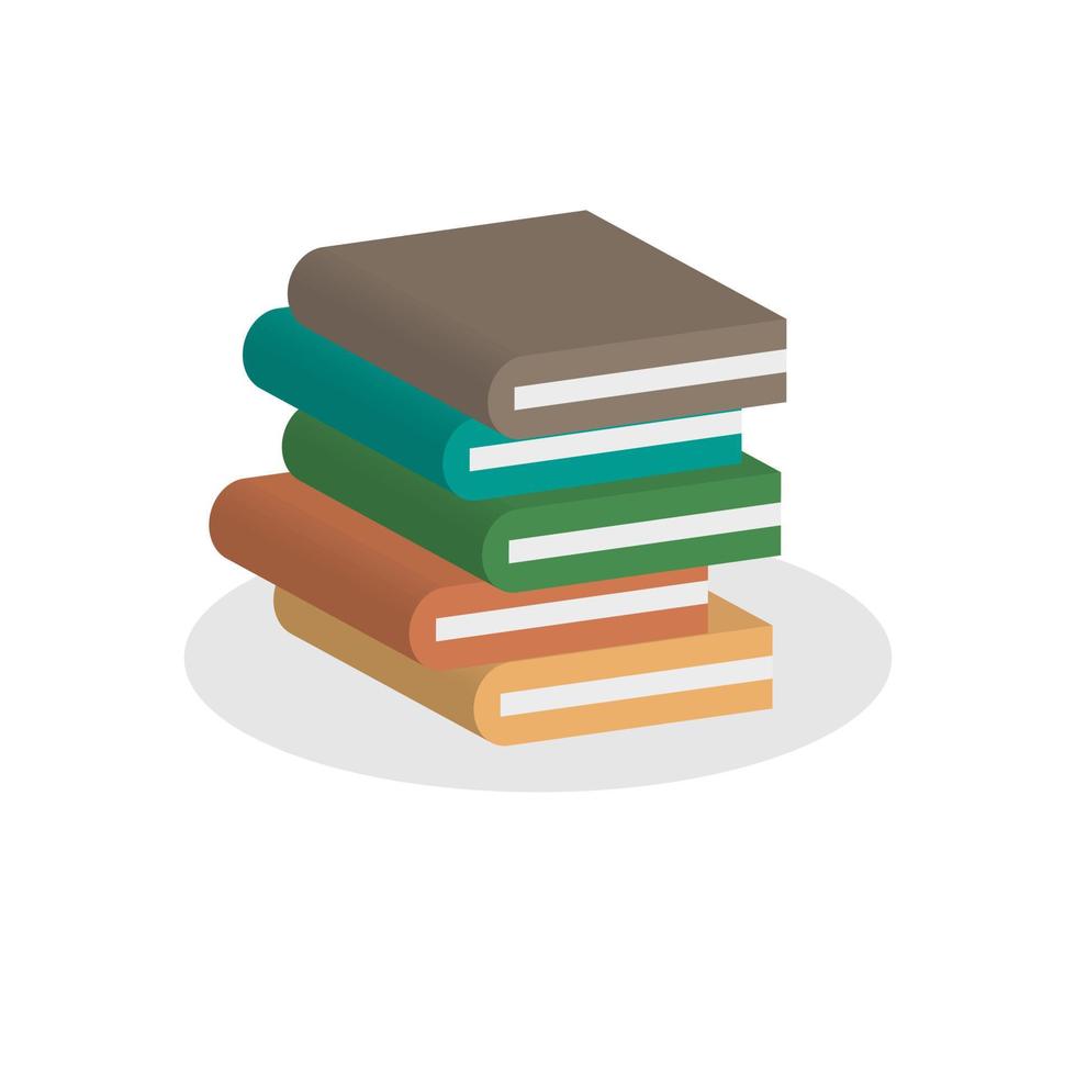 3d stack of book in minimal cartoon style vector