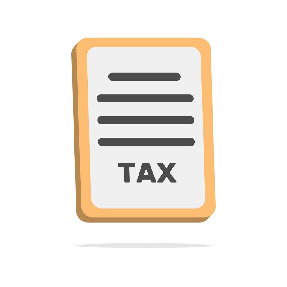 3d tax document concept in minimal cartoon style vector