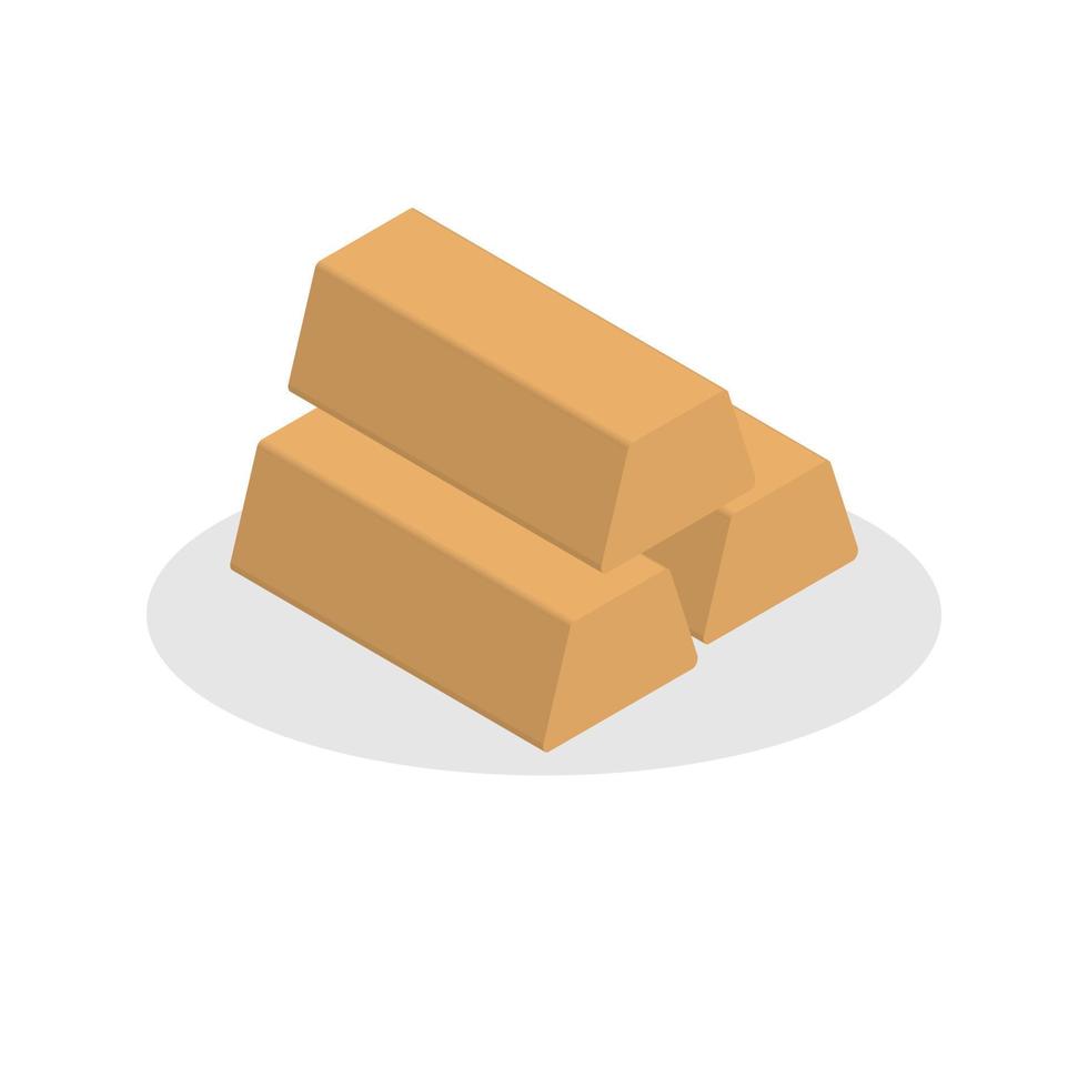 3d gold bullion pile concept in minimal cartoon style vector