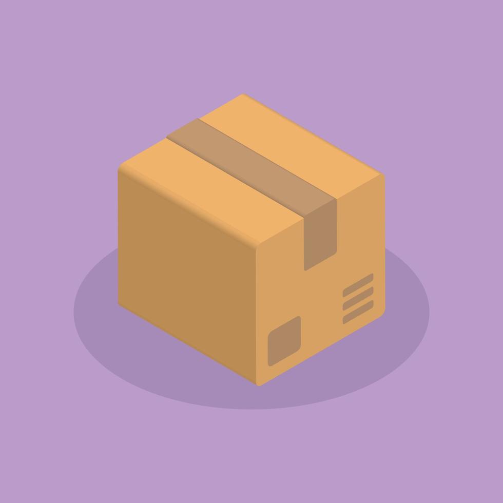 3d delivery cardboard concept in minimal cartoon vector