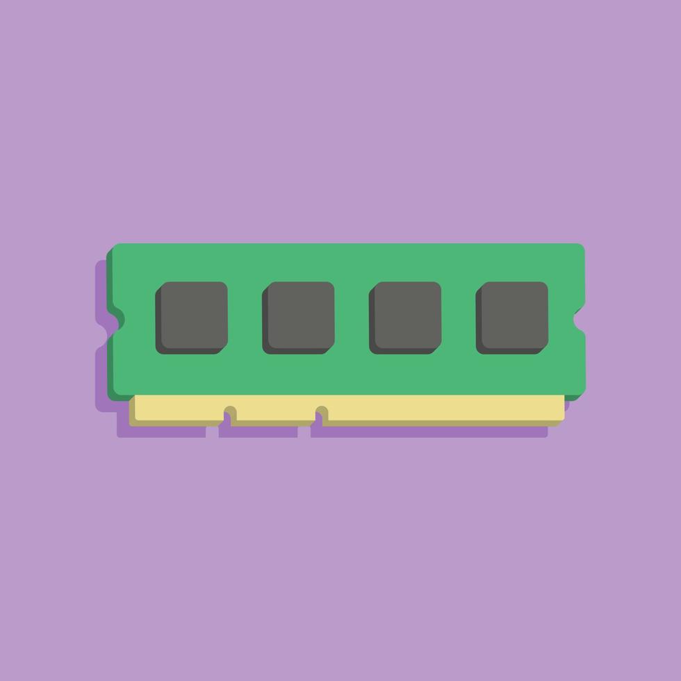 3d ram memory in minimal cartoon style vector