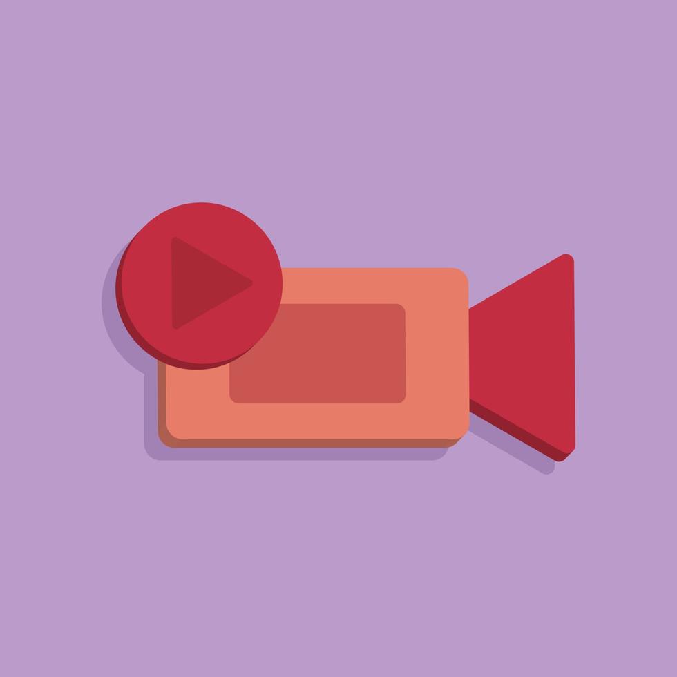 Video camera concept in minimal cartoon style vector