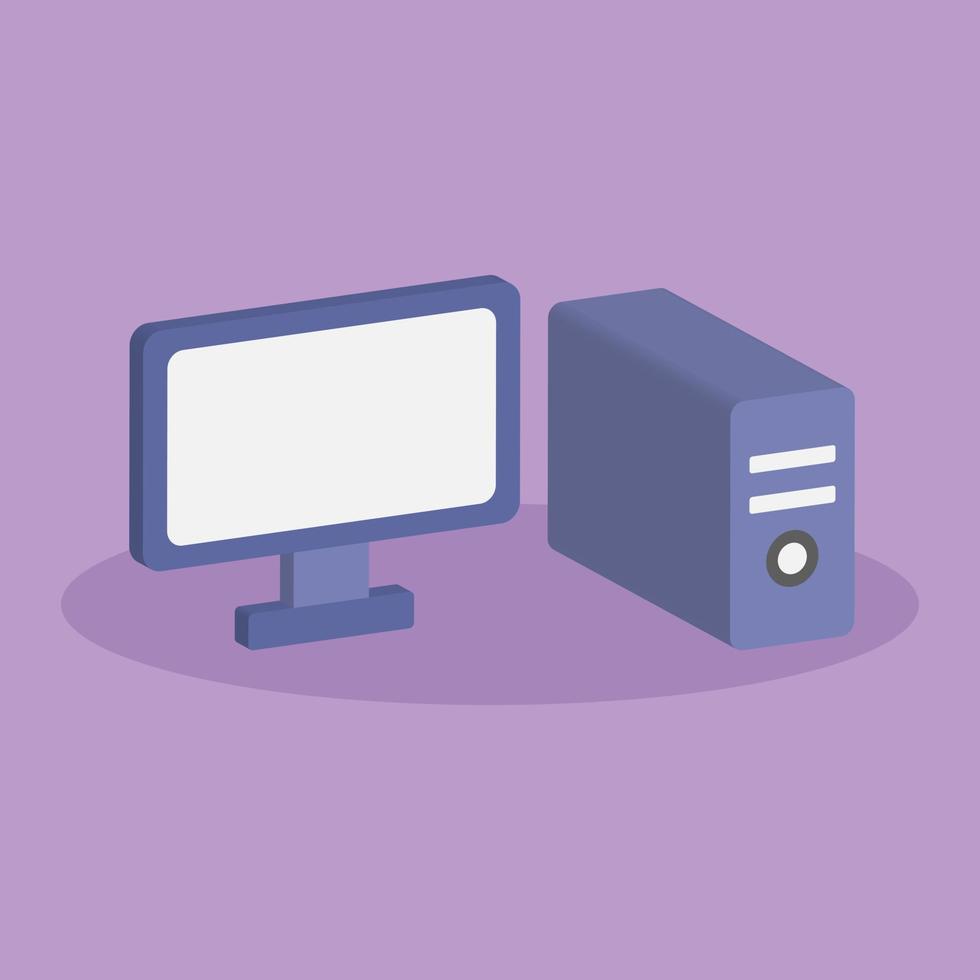 3d computer concept in minimal cartoon style vector