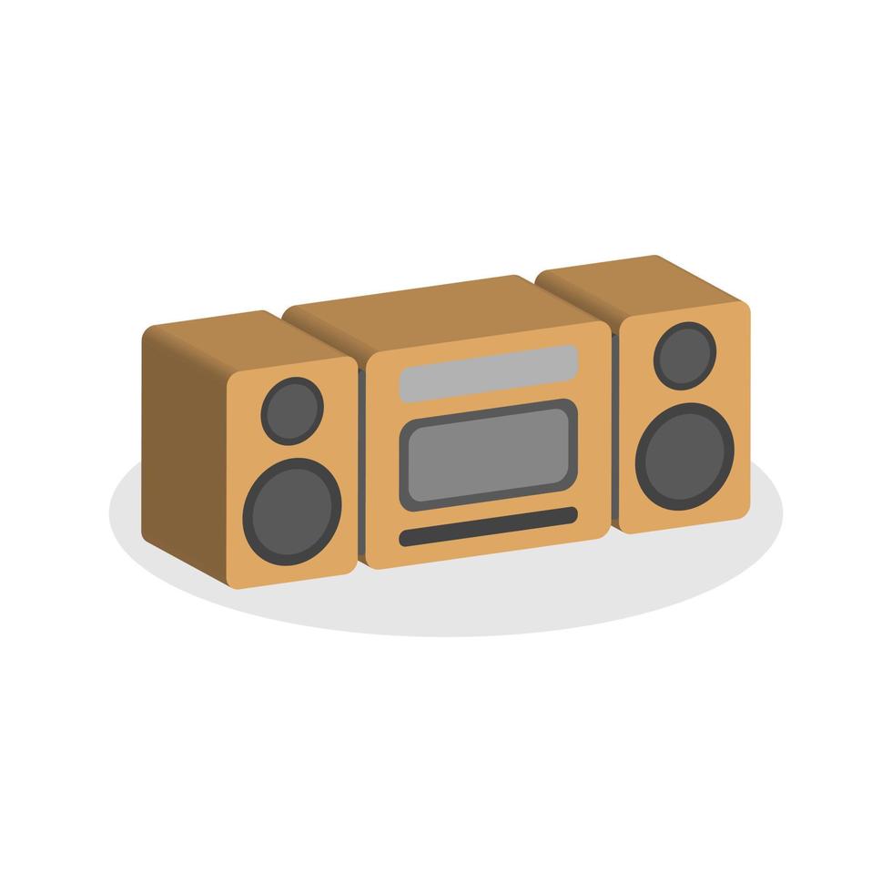 3d retro tape music concept in minimal cartoon style vector