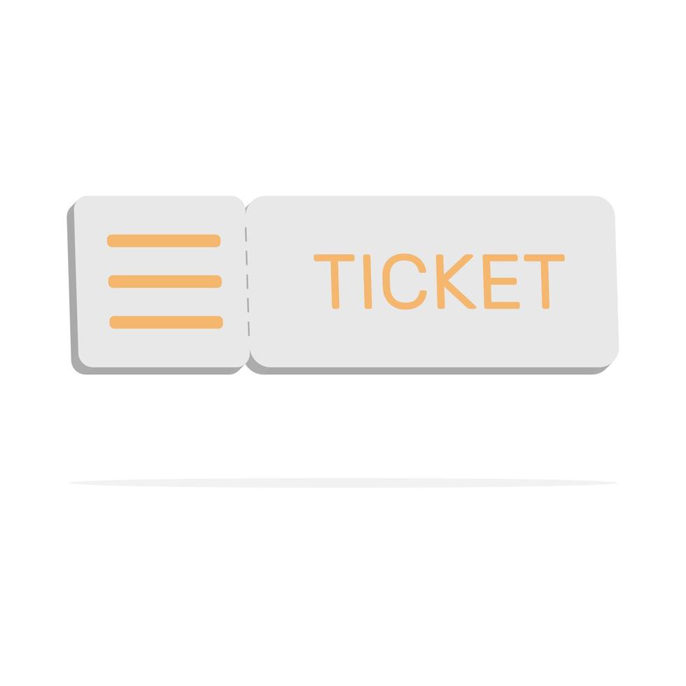 3d ticket concept in minimal cartoon style vector