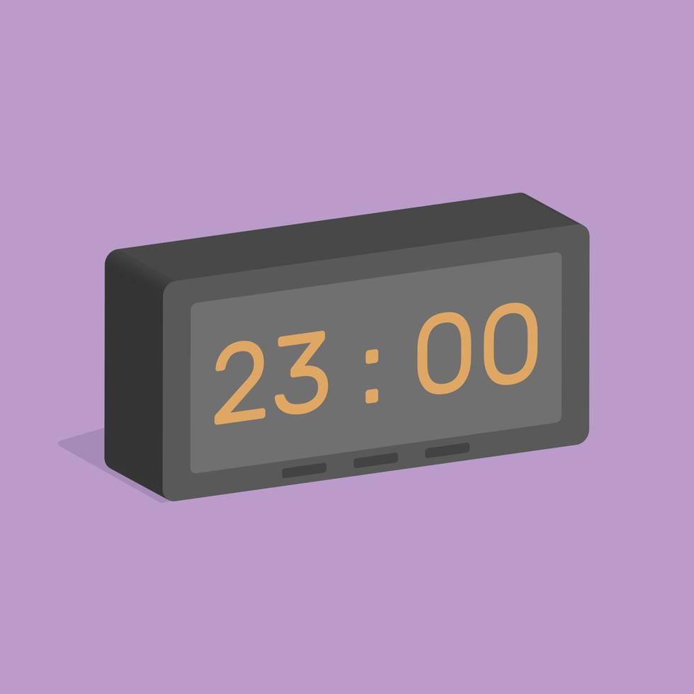 3d digital clock in minimal cartoon style vector