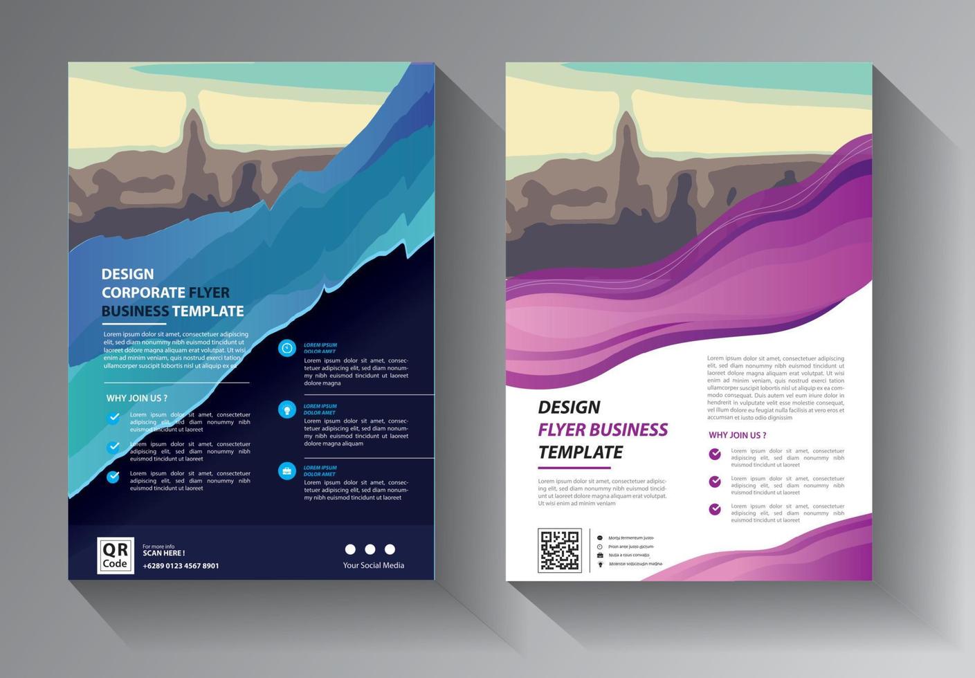 flyer business template for annual report company vector