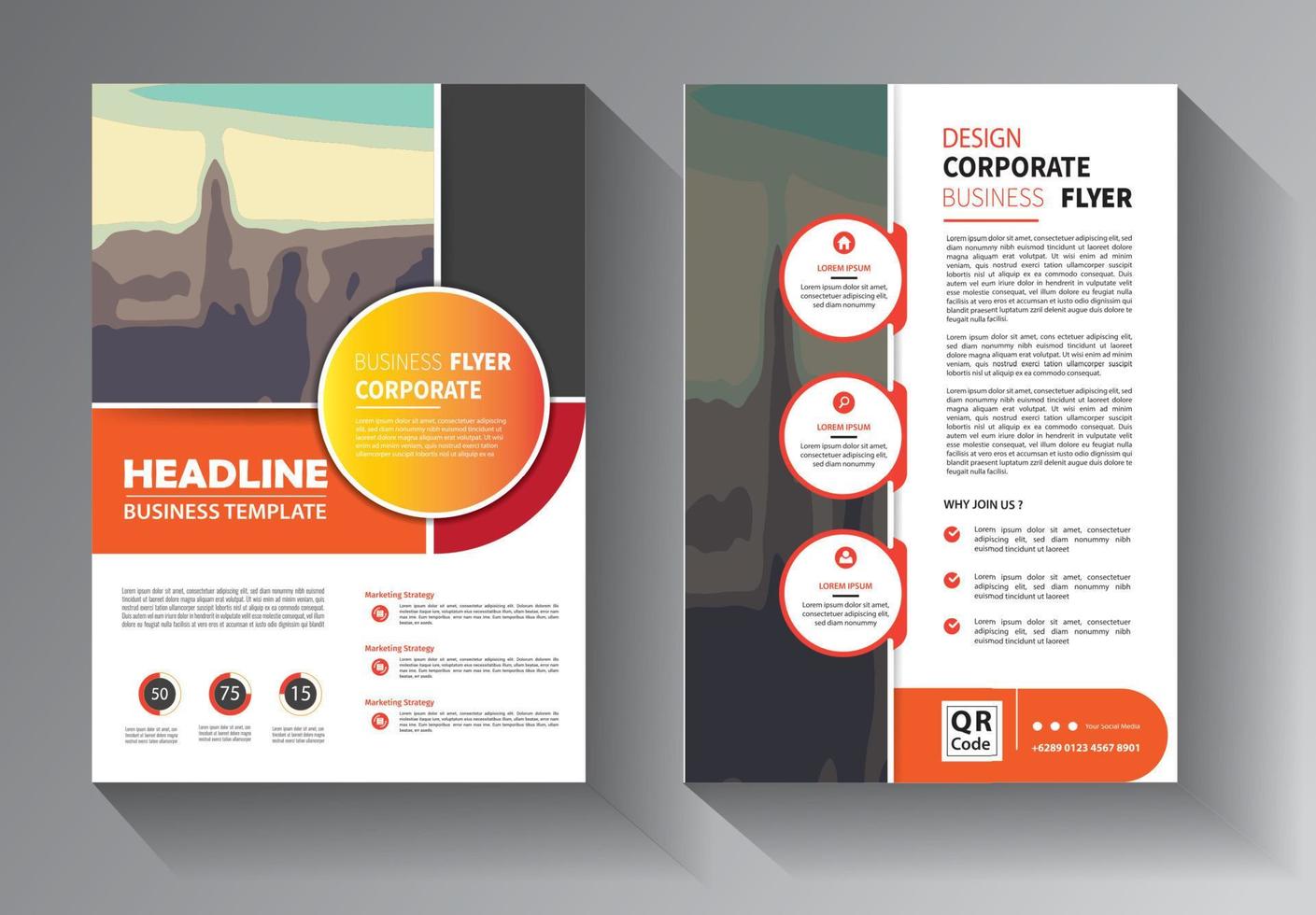 flyer business template for annual report company vector