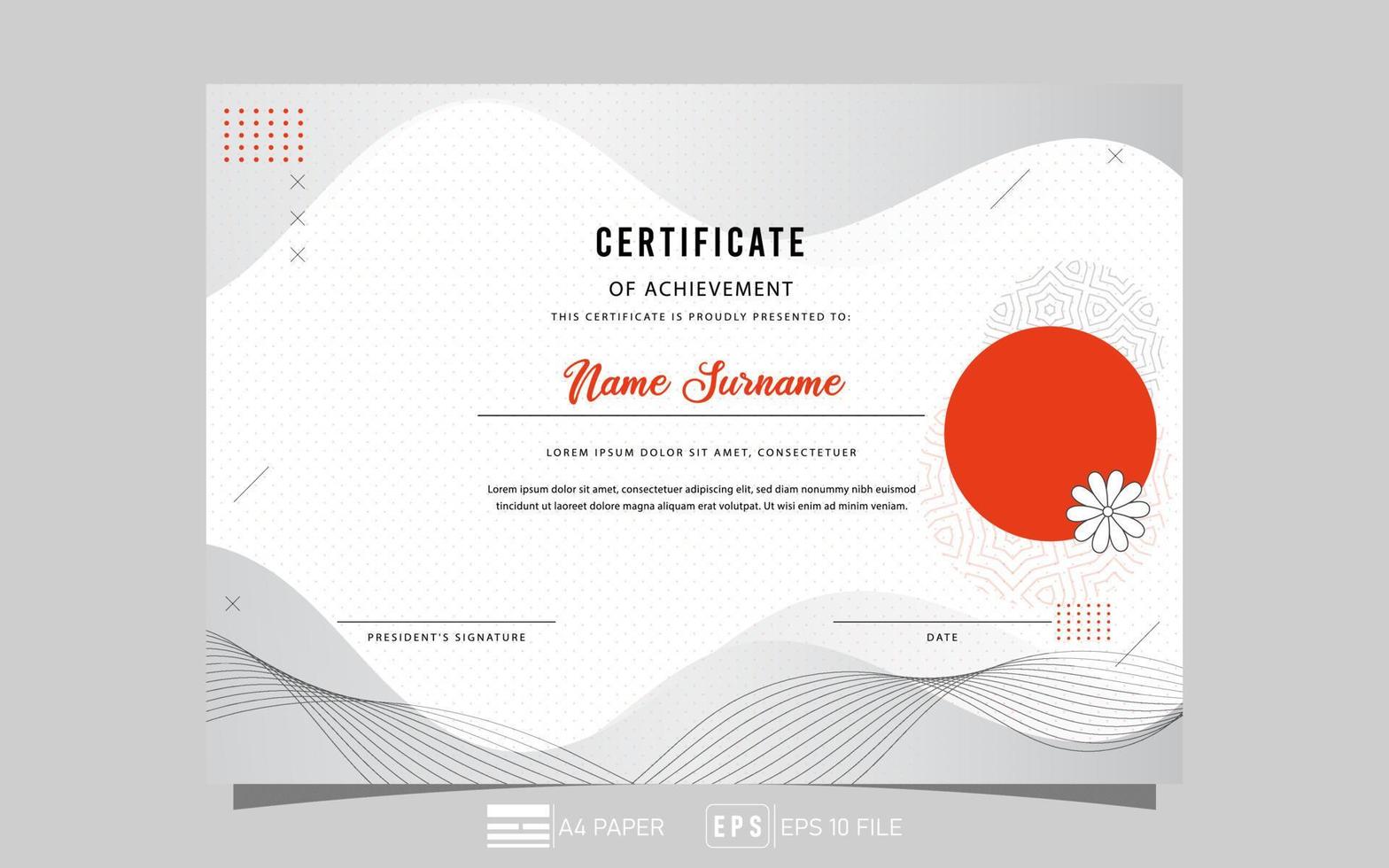 modern minimalist certificate japan gradient illustration theme vector eps 10