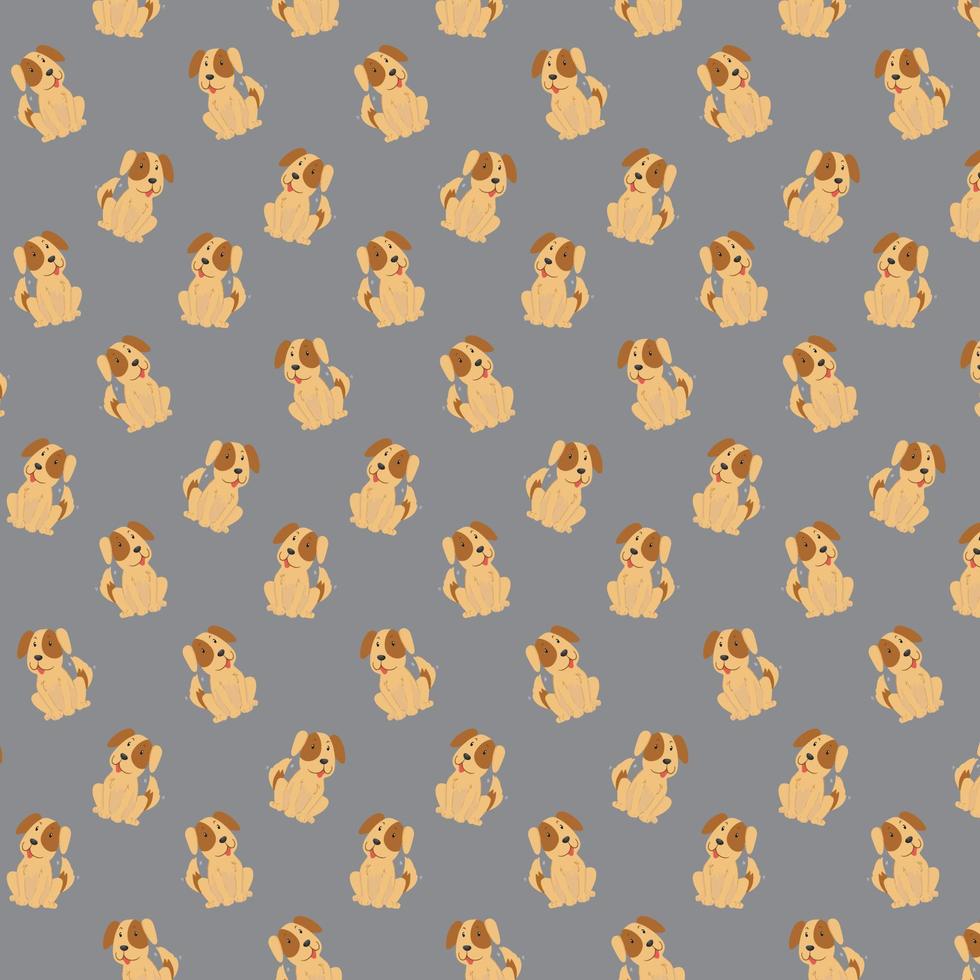 Cute Dog. Print vector seamless pattern background
