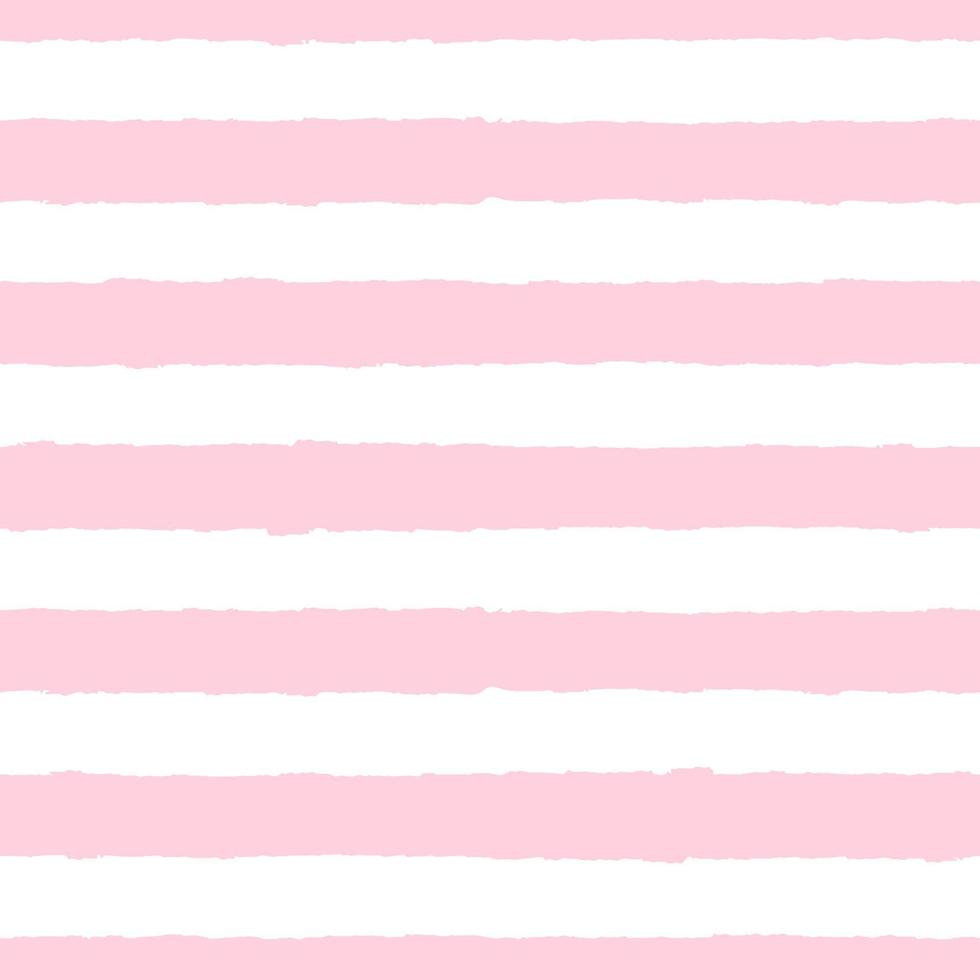 Seamless pattern with wide textured pink stripes. Simple summer, pastel pattern for clothes, valentine wrapping paper, napkins, web design. Vector abstract stripes on a white background.