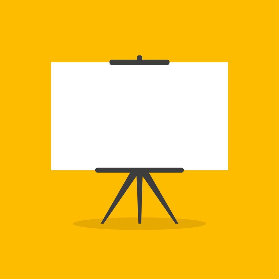 Presentation whiteboard advertising stand, artist easel, flip chart vector illustration