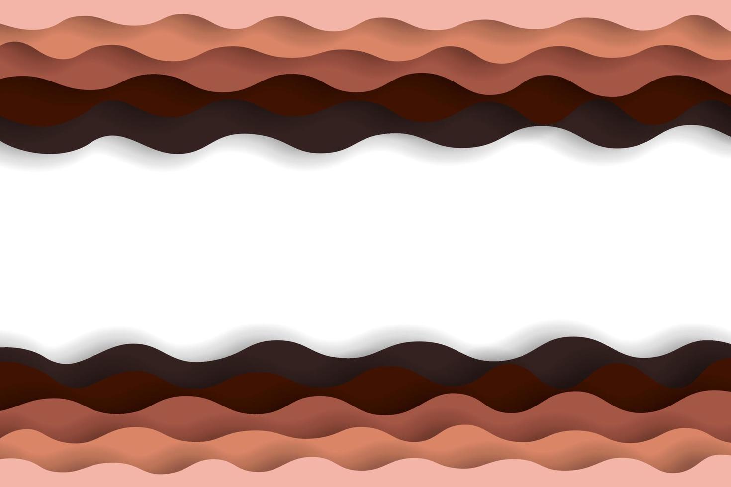 ondas de agua marrones abstractas de arte de papel. plantilla de diseño de origami. ilustración vectorial vector