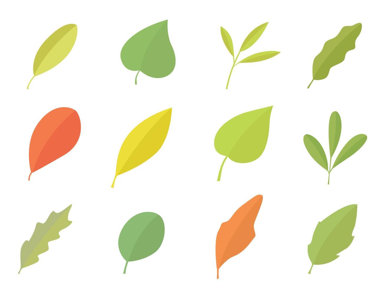 leaves icon set isolated on white background vector